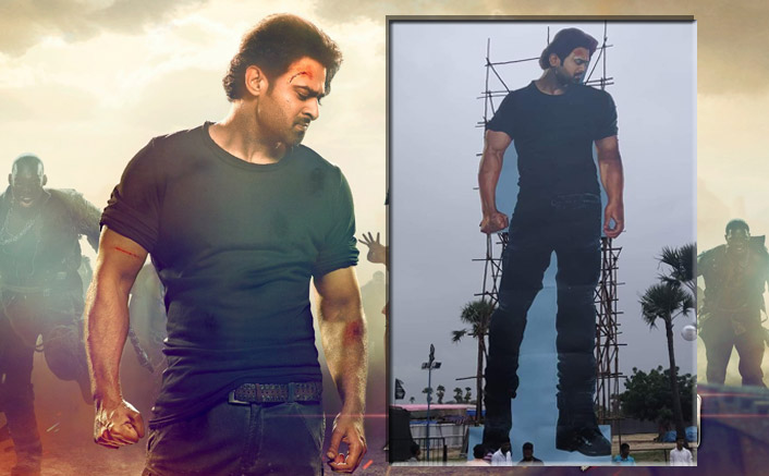 Fan frenzy got a massive 70-feet installation of Superstar Prabhas for the ‘Saaho’ pre event in Hyderabad