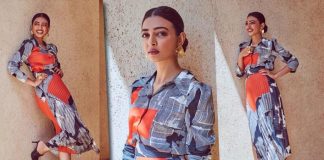 Indie star acing the fashion A-game! Radhika Apte is a vision in this modern art-inspired shirt paired with a skirt