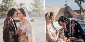Indo-Pak lesbian couple look regal in fairy tale wedding
