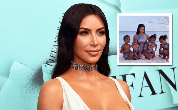 Kim Kardashian shares first-ever photo with all four kids