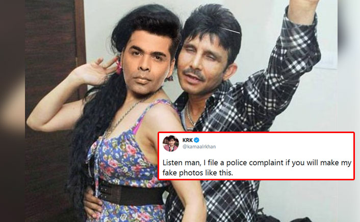 KRK & Karan Johar's Morphed Picture Goes Viral On Twitter, Kamaal Threatens To File A Police Complaint