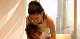 #Motherhood: Sunny Leone helps daughter finish homework