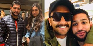 'Power couple' Ranveer, Deepika pose with boxer Amir Khan