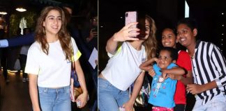 Sara woos social media by happily posing with kids at airport