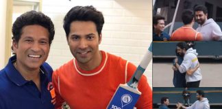 Varun, Abhishek play gully cricket with Sachin Tendulkar