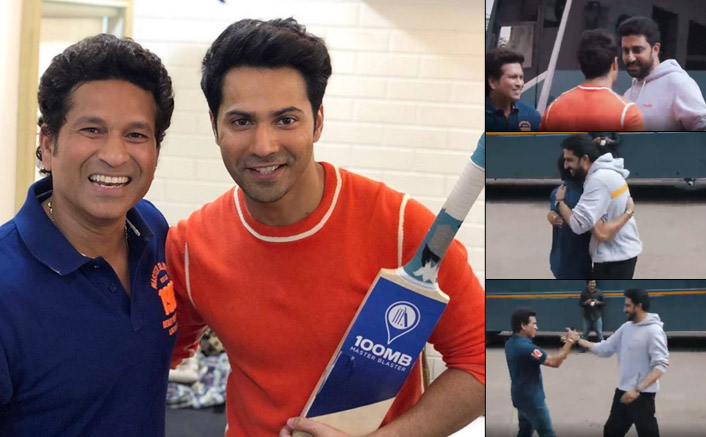 VIDEO: Abhishek Bachchan, Varun Dhawan Play Gully Cricket With Living Legend Sachin Tendulkar