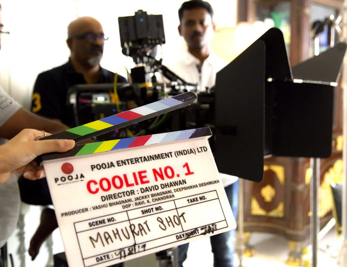 Varun Dhawan’s Mom Gives The Mahurat Clap For Coolie No 1!