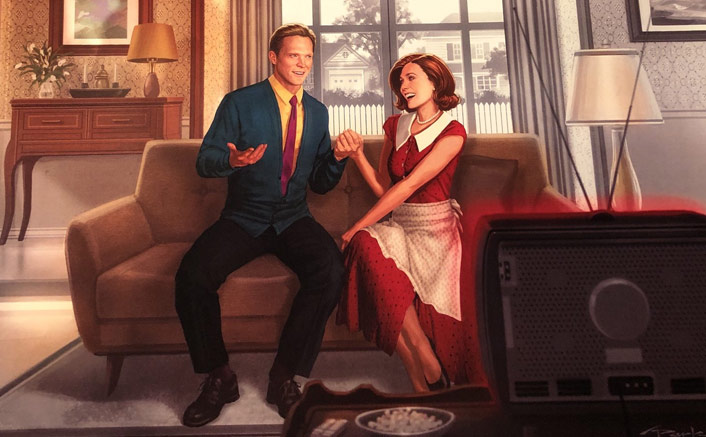 WandaVision First Look: Scarlet Witch aka Elizabeth Olsen and Vision aka Paul Bettany Share a Hearty Laugh