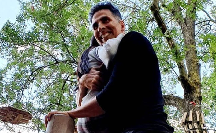 Akshay Kumar's daughter 'happiest in daddy's arms'