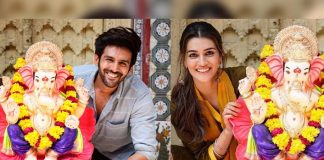 Lukka Chuppi Actors Karthik Aaryan And Kriti Sanon Engage In Hilarious Conversation After Cropping Each Other From Ganesh Chaturthi Pictures