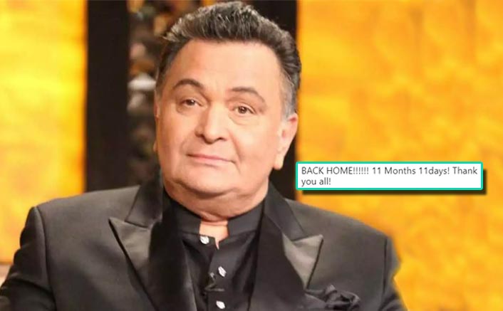 Rishi Kapoor Returns To India After 11 Months Post Cancer Treatment & Shares A Post Thanking People