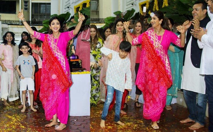 Shilpa dances with hubby, as she bids adieu to Lord Ganesh