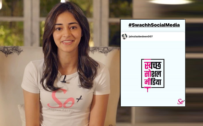 Ananya Panday urges all her fans to build a 'Swachh Social Media'; Resolves to not abuse on social media with an intent to hurt anyone
