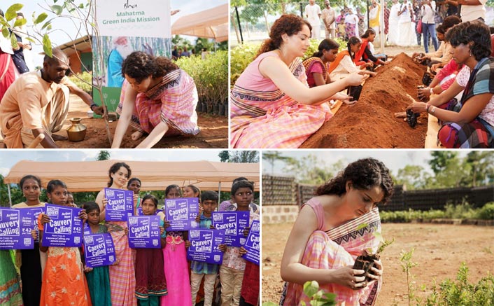 Pictures: To do her bit for the environment, Kangana Ranaut plants trees and saplings