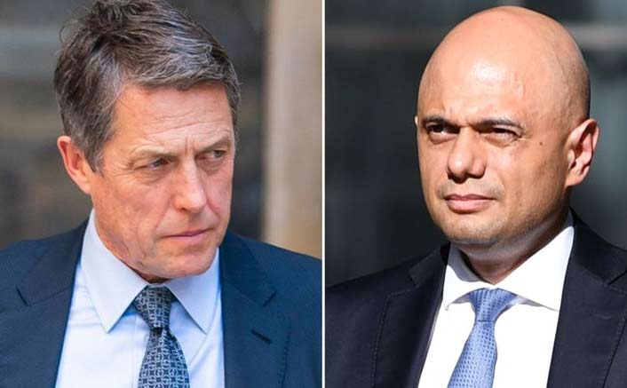 Hugh Grant gets into handshake row with Sajid Javid