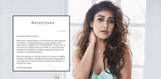 Darbar Actress Nayanthara Pens Down Her Thoughts With A Strong Note On The Encounter Of Accused In Hyderabad Rape-Murder Case