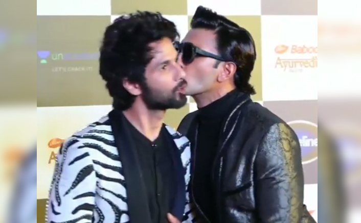 Ranveer Singh Kisses Shahid Kapoor Putting An End To The Cold War Rumours