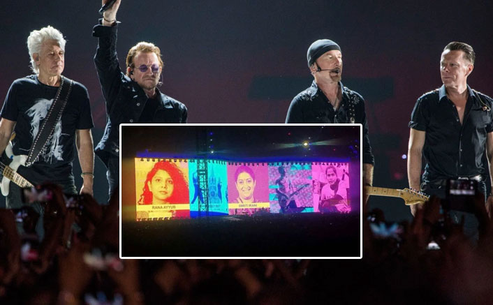 U2 honour Smriti Irani, Gauri Lankesh, Arundhati Roy at Mumbai gig