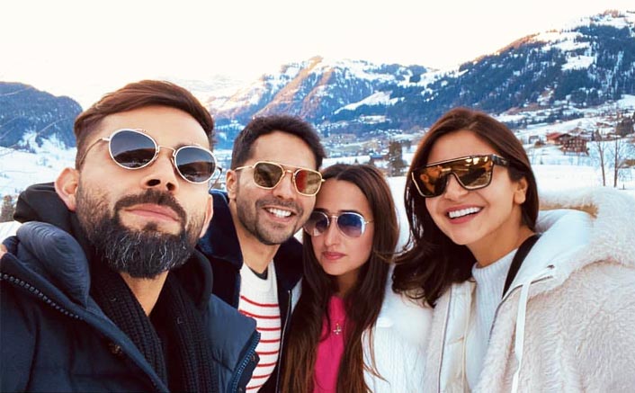 Varun Dhawan, Natasha Dalal, Virat Kohli & Anushka Sharma Pose For A Starry Pic Together In Switzerland