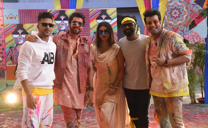 Spotted: Mouni Roy, Sunny Singh, Varun Sharma, Remo D’Souza and Abhinav Shekhar shooting for a Holi Song. 
