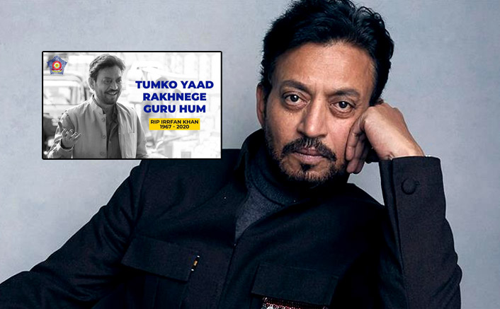 Mumbai Police's Tribute To Irrfan Khan: "Tumko Yaad Rakhenge Guru..."