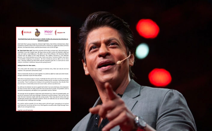 Shah Rukh Khan’s Efforts To Tackle Coronavirus Crisis Get Lauded By Prominent Personalities