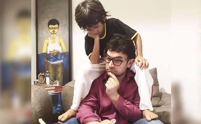 This Picture Of Aamir Khan's Son Aazad Sitting On His Shoulders Comfortably Makes The Lockdown Look Beautiful
