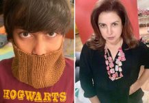 Farah Khan’s Son Czar Uses Her Self-Knit Hairband Band As Mask