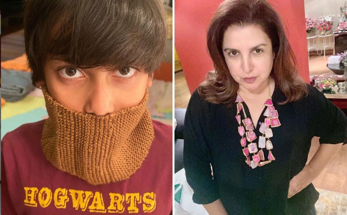 Farah Khan's Son Czar Uses Her Self-Knit Hairband Band As Mask