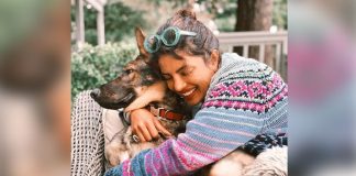 Priyanka's pet dog loves her cuddles