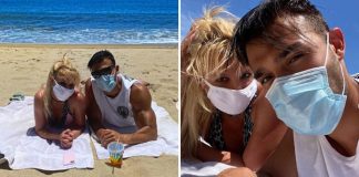 Britney Spears goes on beach date in mask and bikini