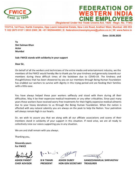 FWICE Stands With Salman Khan Over Sushant Singh Rajput's Boycott Row