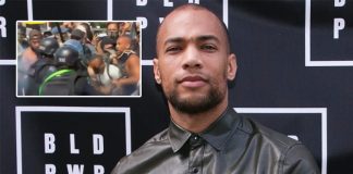 Kendrick Sampson hit by rubber bullet at LA protest