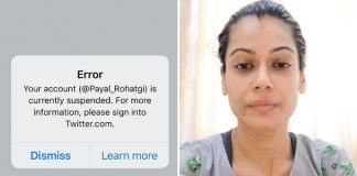 Payal Rohatgi's Twitter Account SUSPENDED Yet Again For No Reason