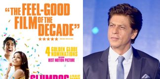 Shah Rukh Khan and Slumdog Millionaire poster