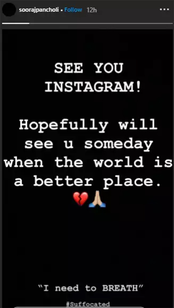 A Suffocated Sooraj Pancholi Bid Adieu To Social Media; Deletes All Instagram Posts Except THIS