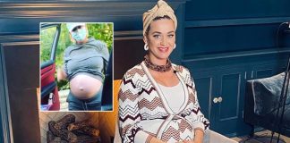 Katy Perry Calls Herself "Poopedstar" and Shows Off Bare Baby Bump Dancing Outside of Car to Viral Song