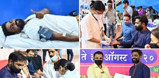Remo Dsouza donates blood at Lalbaugcha Raja Ganpati Utsav