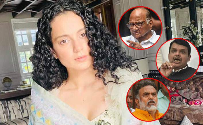 Pawar, Fadnavis, Nirupam slam BMC for partly razing Kangana's office