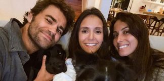 The Vampire Diaries Actors Nina Dobrev And Paul Wesley For Puppy Play Date
