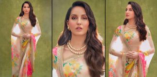Nora Fatehi’s Floral Sabhyasachi Saree Ticks All The Boxes For A Perfect Karwachauth Outfit