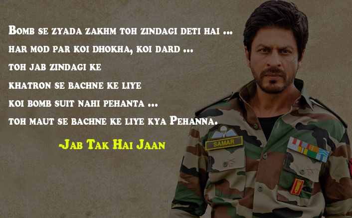 Bomb se zyada zakhm toh zindagi deti hai Jab Tak Hai Jaan Dialogue