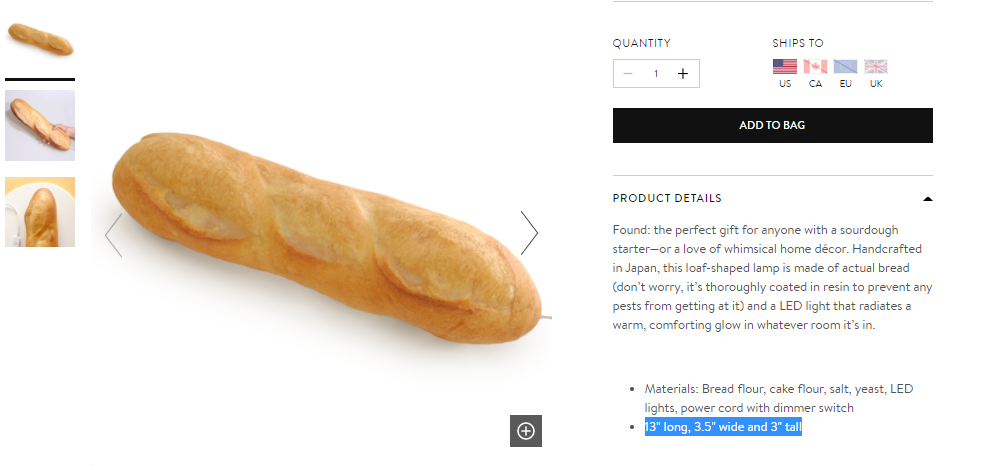 Gwyneth Paltrow’s Batard Bread Lamp Cost @210 