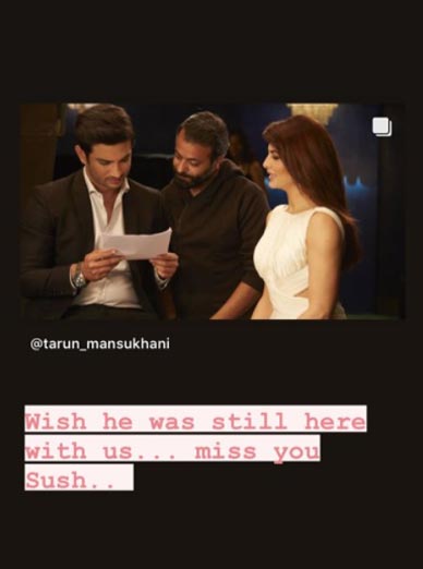 Jacqueline Fernandez remembers Sushant Singh Rajput