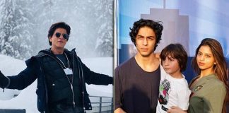 Suhana Khan poses with dad SRK, brothers Aryan and AbRam