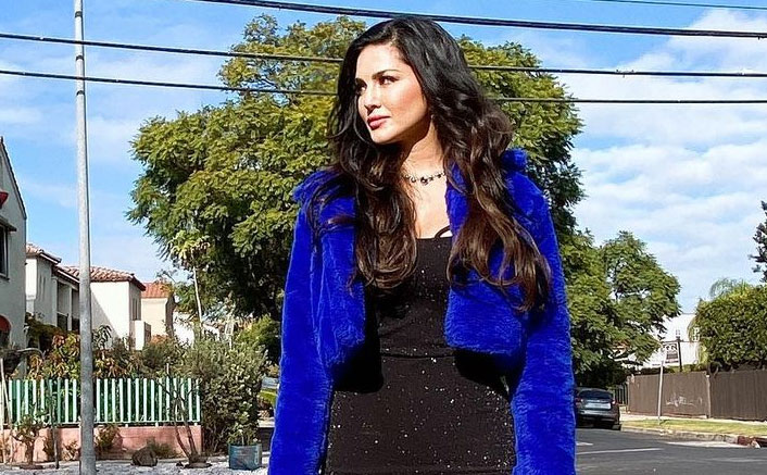 Sunny Leone Compliments LBD With A Blue Jacket It s Our Next Go To