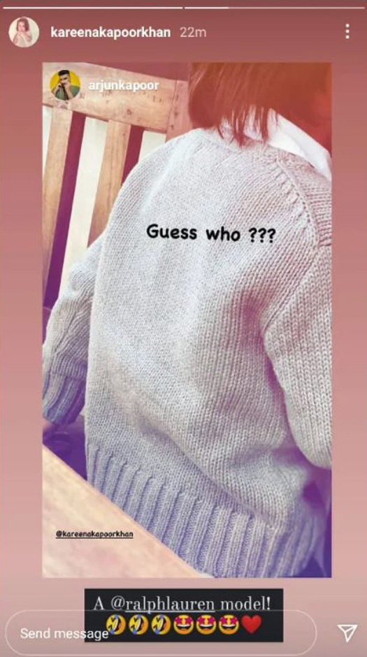 Kareena Kapoor Khan Feels Taimur Ali Khan Is A Ralph Lauren Model(Pic credit: Instagram/Arjun Kapoor)