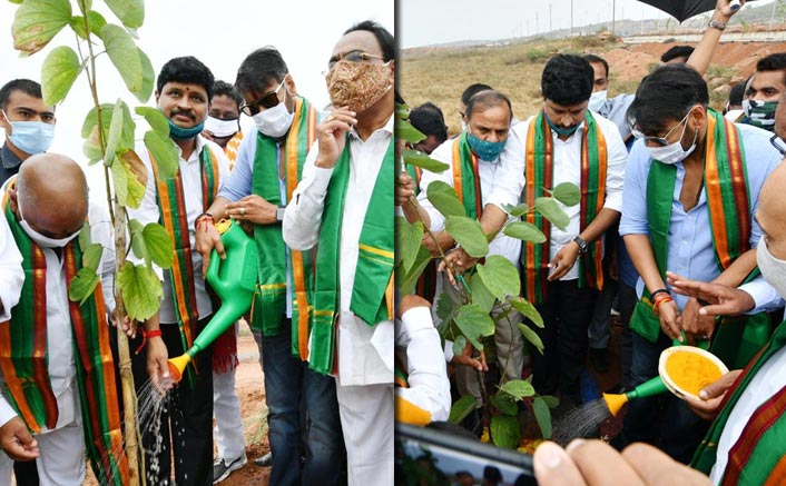 Ajay Devgn takes part in plantation programme in Hyderabad
