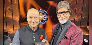 Anupam Kher gifts his latest book to Amitabh Bachchan