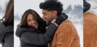 See Pics - Mrunal Thakur to romance Guru Randhawa in an upcoming music video, the pair look adorable as they shoot for the video in snowy locales of Kashmir
